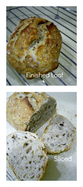 Rye bread done and sliced
